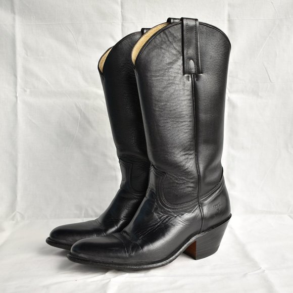 frye black cowboy boots